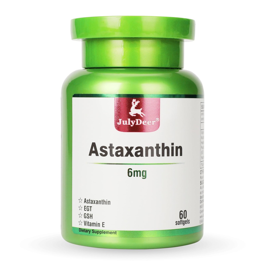 JulyDeer Astaquin 6 mg Per Serving, 60 Softgels 