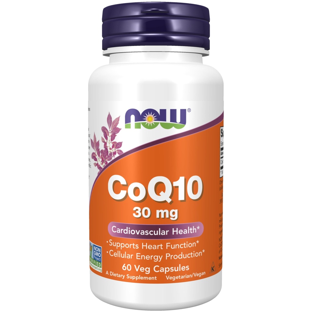 NOW Supplementen, CoQ10 30 mg, Pharmaceutical Grade, All-Trans Form geproduceerd door Fermentation, 60 Veg Capsules