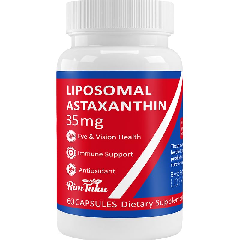 35 mg Liposomale Astaxanthine Supplement - Krachtige antioxidant ondersteuning voor de huid, gewrichts- en ooggezondheid - Natuurlijke anti-aging formule met Pure Astaxanthine - Vegan, Non-GMO, 60 capsules