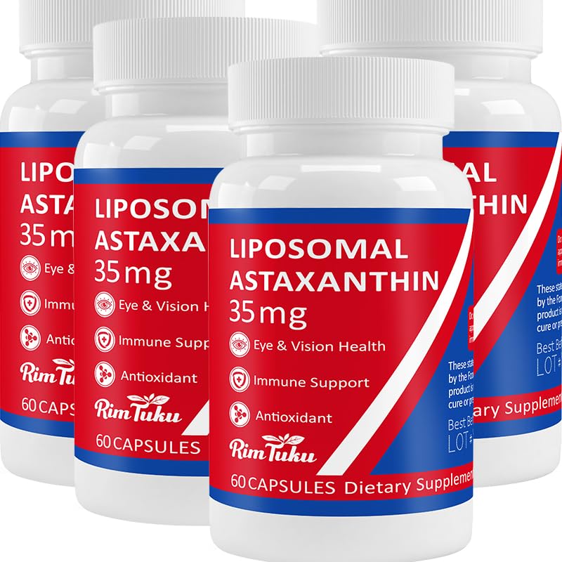 35 mg Liposomale Astaxanthine Supplement - Krachtige antioxidant ondersteuning voor de huid, gewrichts- en ooggezondheid - Natuurlijke anti-agressie formule met Pure Astaxanthine - Vegan, Non-GMO, 240 Capsules