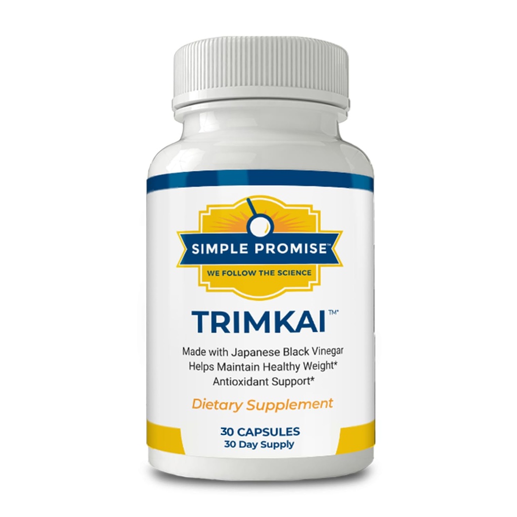 Simple Promise TrimKai - Japanse Black Vinegar Capsules for Metabolisme Support - met Astaxanthine 12mg, Seaweed & Black Pepper Extract - Plant-based Formula - 30 Capsules