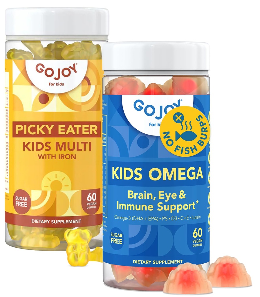 Kinderen Omega 3 DHA & Multivitamine Gummies met ijzer - Ondersteuning voor het kweken van kinderen