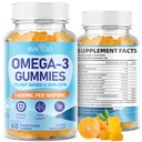 Vegan Omega-3 Gummies - 1600mg met 600mg EPA & 400mg DHA. Hoge absorptieformule. Heerlijke sinaasappelsmaak - 60 Gummies