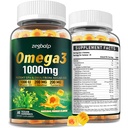 Omega-3 Supplement Gummies for Women & Men - 1000mg Vegan Omega3 DHA & EPA met Kurkuma, Vitamine D3, K2, Citicoline voor algemene gezondheid - Algenolie Omega 3 vetzurensupplementen, suikervrije