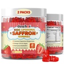 duwhat Liposomal Saffron Gummies for Kids 4+, Saffron Supplements w/Holy Basil, Rosemary, Magnesium Glycinate, Omega-3 & More, Brain Focus Support Supplement, Vegan, Organic, Sugar Free, 120 Kauwtabletten