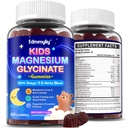 Kids Magnesium Glycinate Gummies - Magnesium Glycinate Supplement 200mg with L-theanine Omega-3 Calcium Vitamine D3 & B12 for Kids Natural Zzz at Bedtime & Algehele Health - Sugar Free & Non-GMO