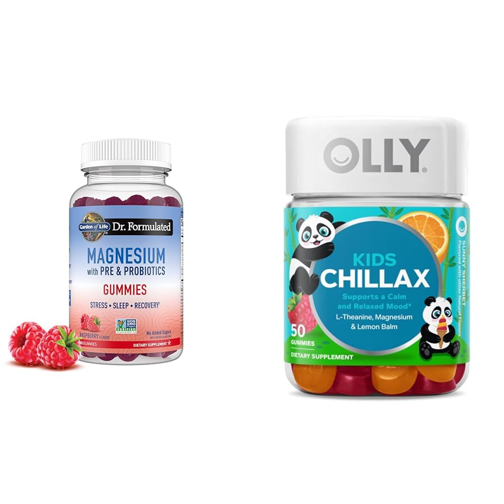 Life Garden Magnesium Gummies for Stress & Sleep + OLLY Kids Magnesium Gummies for Calm, 60 + 50 Tel.