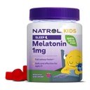Natrol Kids Melatonine 1mg, Supplement voor rustgevende slaap, Slaap Gummies voor kinderen, 60 Raspberry-Flavored Melatonine Gummies, 60 dagen levering