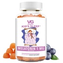 VITA GLOBE Kinderen Slapen Melatonine Gummies 1mg, Kinderen Kauwbare Melatonine Gummy, Niet-GMO, Veganistisch, Slaaphulp Supplement, Verlicht Af en toe slapeloosheid, 60 Tellen (Pack of 1)