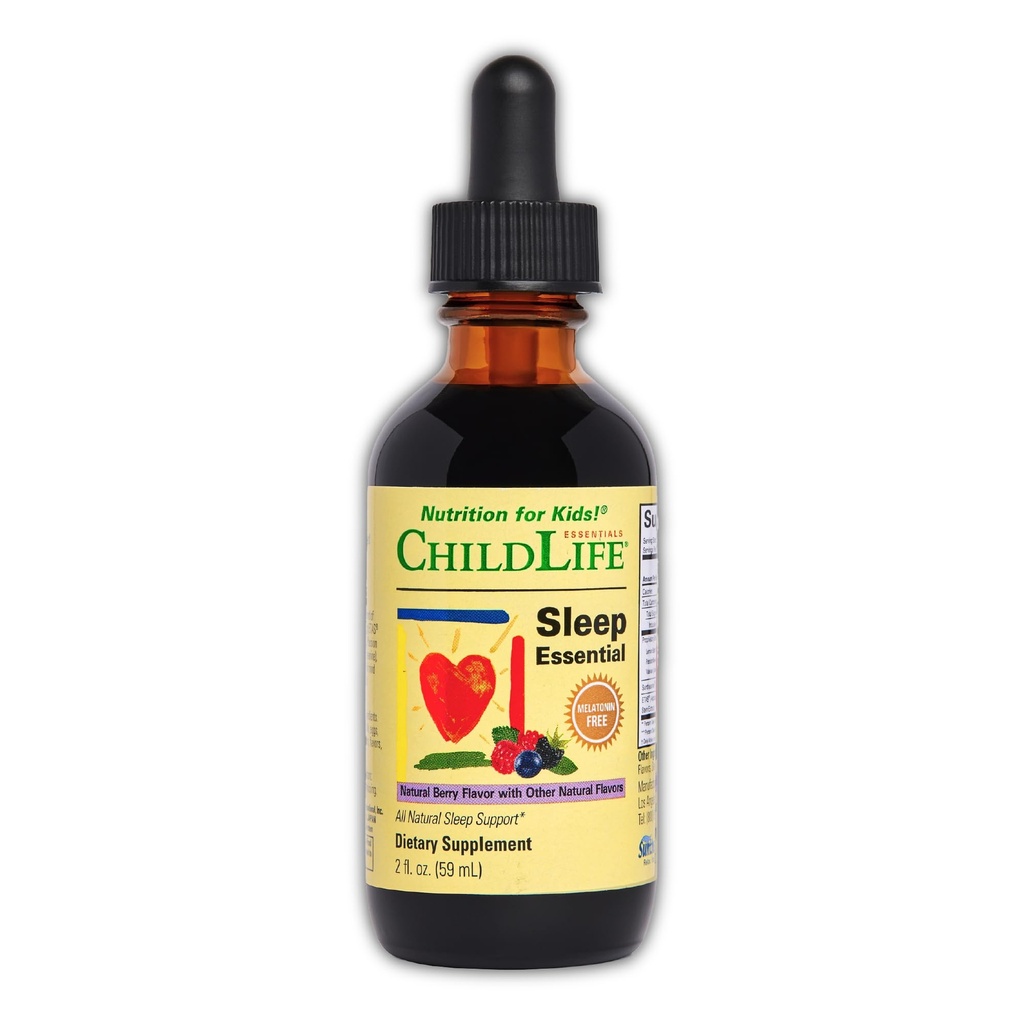 KINDLIFE ESSENTIËLES Slaap Essentieel - Melatoninevrije slaaphulp voor kinderen, natuurlijke slaapdruppels voor kinderen 3+ met Passiebloem & Valeriaanwortel, Bessensmaak, 2 Fl Oz
