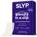 Slyp Snel oplossende orale munt slaapstrepen, natuurlijke slaaphulp voor volwassenen en kinderen met Melatonine 3mg, L-Theanine, GABA & 5-HTP voor kalme ondersteuning & alternatief voor slaappillen & Gummies 30 Strips