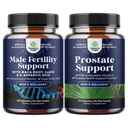 Bundle of Pre Conception Mannelijke Vruchtbaarheid Supplement met CoQ10, Maca Root, Methyl Folate & D-Aspartic Acid en Herbal Prostate Supplement voor mannen - Beta Sitosterol & Green Thee voor Urinaire Tract Ondersteuning