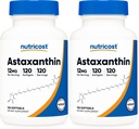 Nutricost Astaxanthine 12 mg, non-GMO en glutenvrij, 120 Softgels (4 maanden voorraad) (verpakking van 2)