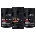 Sports Research® Antioxidant Support Pack - High Potency Liposomale Vitamine C Supplement 1000mg + Co-enzym Q10 100mg + Triple Strength Astaxanthine 12mg w/Organische Kokosolie