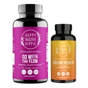 Happy Healthy Hippie Glow for It Astaxanthine Supplement & Go with The Flow Hormone Balance for Women 180ct