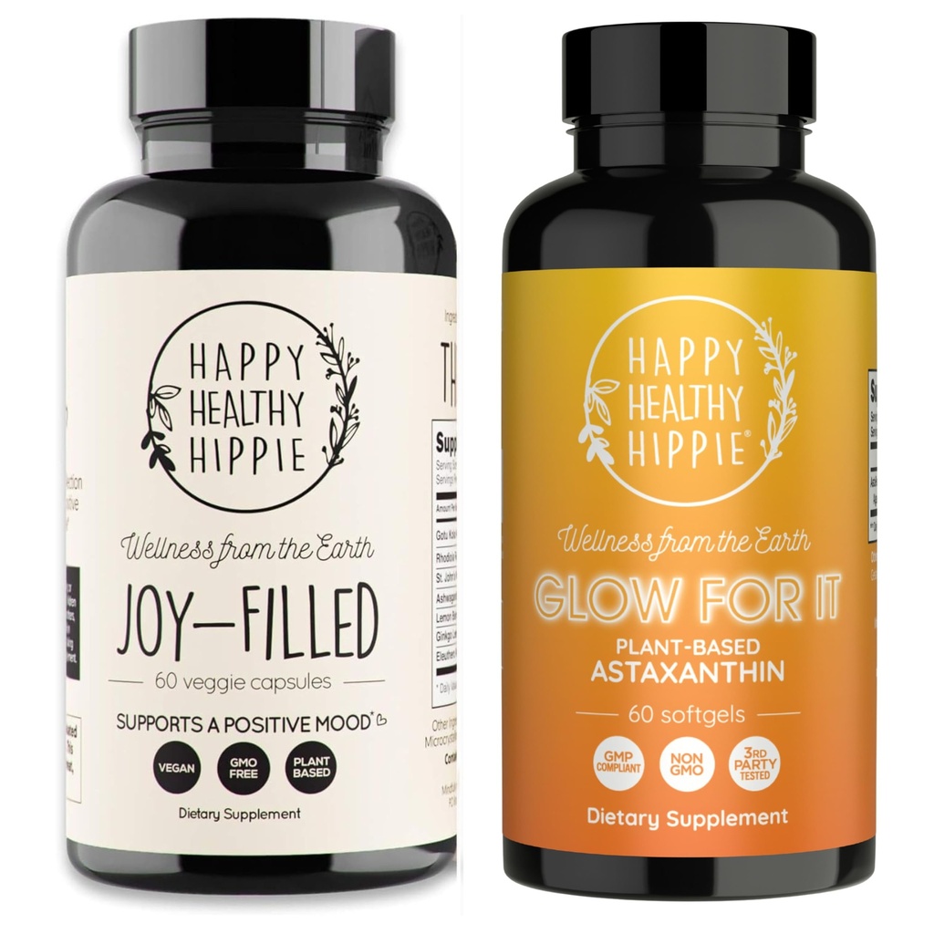 Gelukkige gezonde Hippie Glow for It Astaxanthine Supplement & Joy-Filed Mood Support Supplement