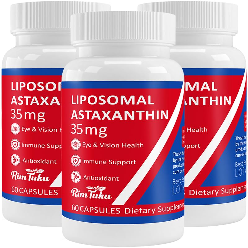 35 mg Liposomale Astaxanthine Supplement - Krachtige antioxidant ondersteuning voor de huid, gewrichts- en ooggezondheid - Natuurlijke anti-aging formule met Pure Astaxanthine - Vegan, Non-GMO, 180 capsules