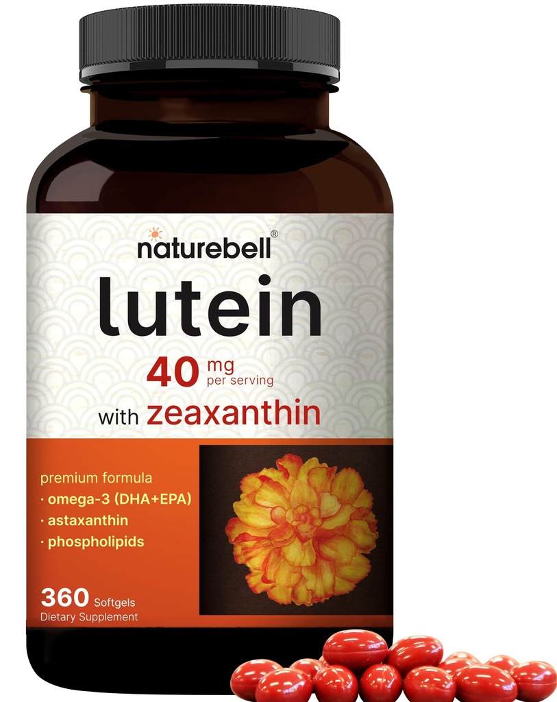 Luteïne 40mg + Zeaxanthine 1,600mcg, 360 Softgels 