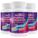 Liposomaal Astaxanthine Supplement Complex 9-in-1 met Ashwagandha, Lycopeen, Zeaxanthine, Antioxidant Supplement Ondersteuning Oog, Huid & Gezamenlijke Gezondheid, 180 Capsules