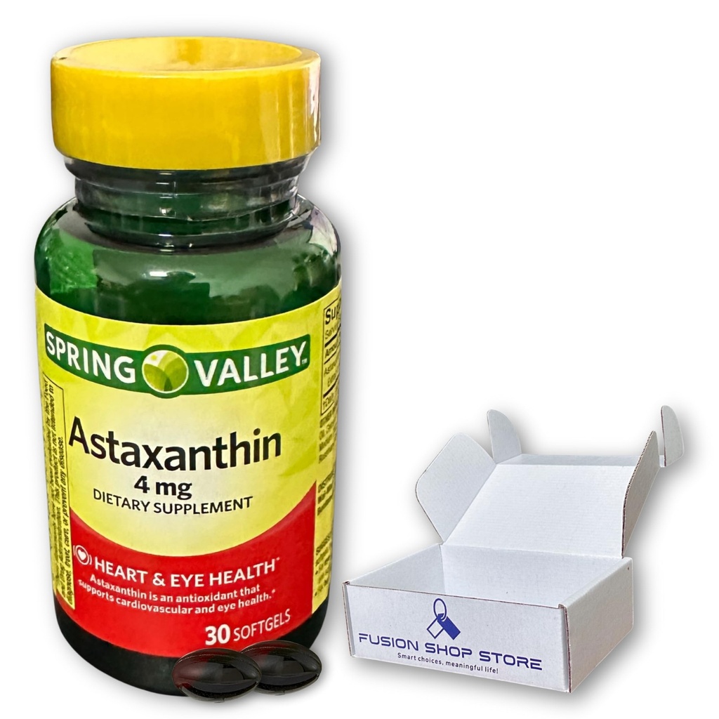 Astaxanthine 4 mg- 30 Softgels (verpakking van 1), Doos met Fusion Shop