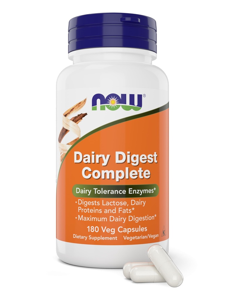 Nu Dairy Digest Complete, 180 Veg Capsules, Lactose Digestie Ondersteuning*, Zuiveltolerantie Enzymen*