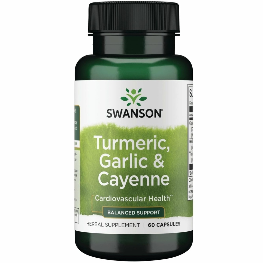 Swanson volledig spectrum Kurkuma Knoflook & Cayenne 60 capsules