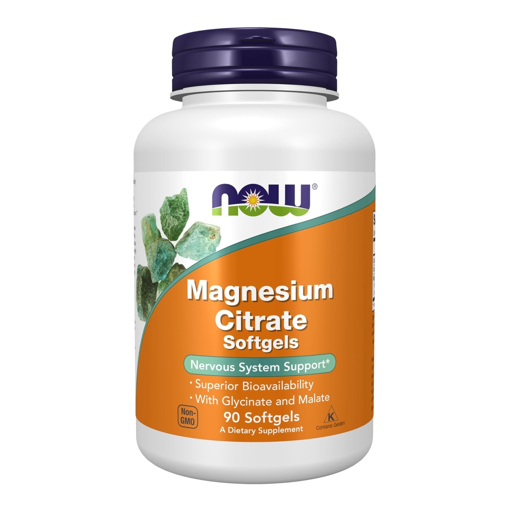 NU Voedingssupplementen, Magnesium Citroen, Met Glycinate & Malate, Zenuwstelselondersteuning*, 90 Softgels