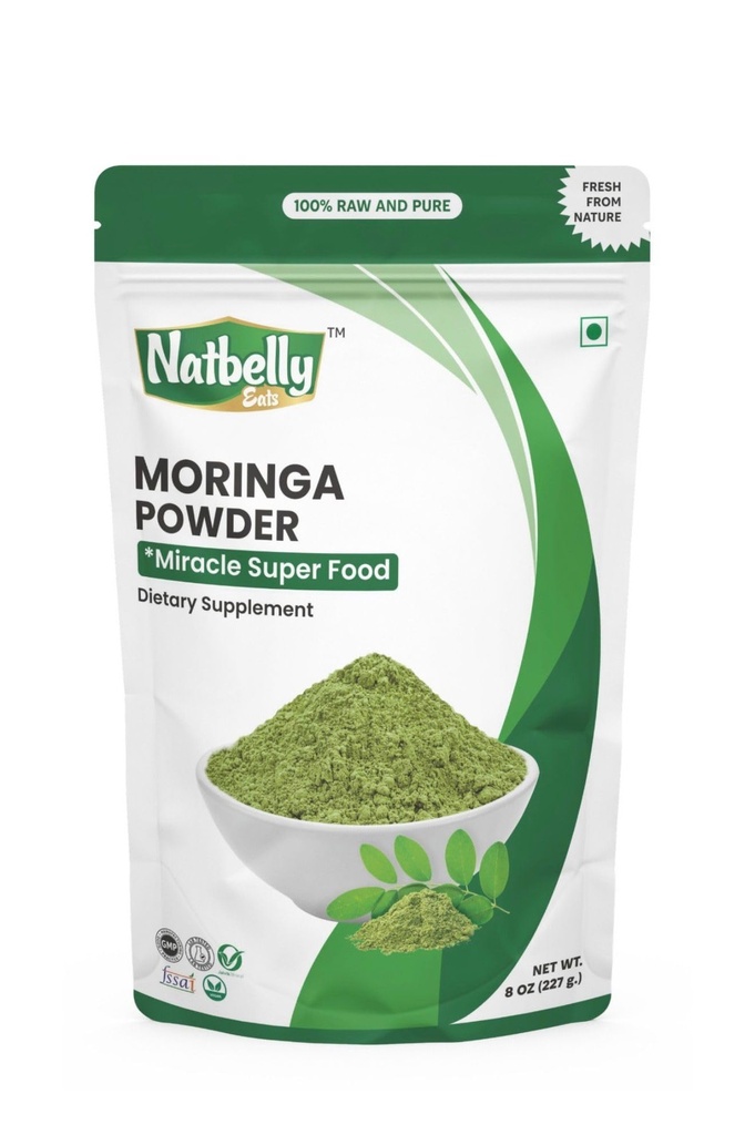 100% rauwe en natuurlijke moringa bladpoeder, wonder superfood met essentiële aminozuren, antioxidanten en anti Diabetische, 8 oz hersluitbare zak