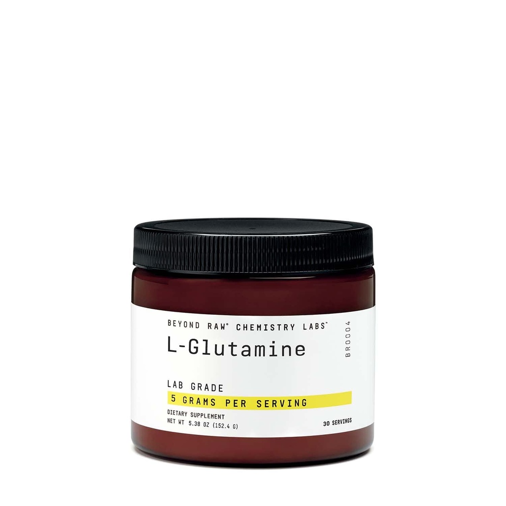 Voorbij RAW Chemie Labs L-Glutamine Poeder, Ondersteunt Spierfunctie, Lab Grade, 30 porties