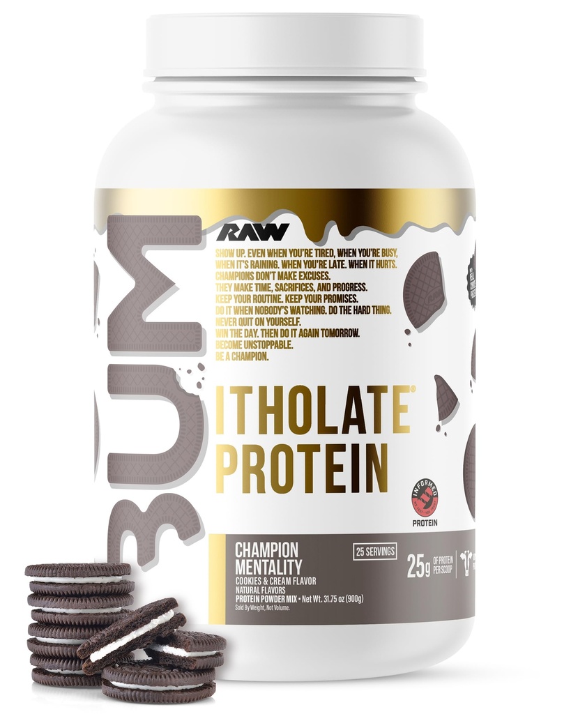 RAW Whey Isolate Protein Powder, Cookies & Cream (CBUM Itholate Protein) - Sports Nutrition Powder for Muscle Growth & Recovery - Low-Fat, Low Carb- 25 Servings
