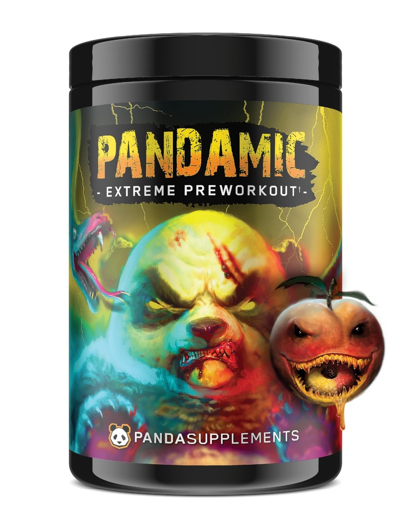 Underground Bio LabsTM Panda Supps - Pandamic Extreme Pre-Workout V2: Focus, pomp en energie voor mannen en vrouwen (25 porties)(Peach Gummy Rings)