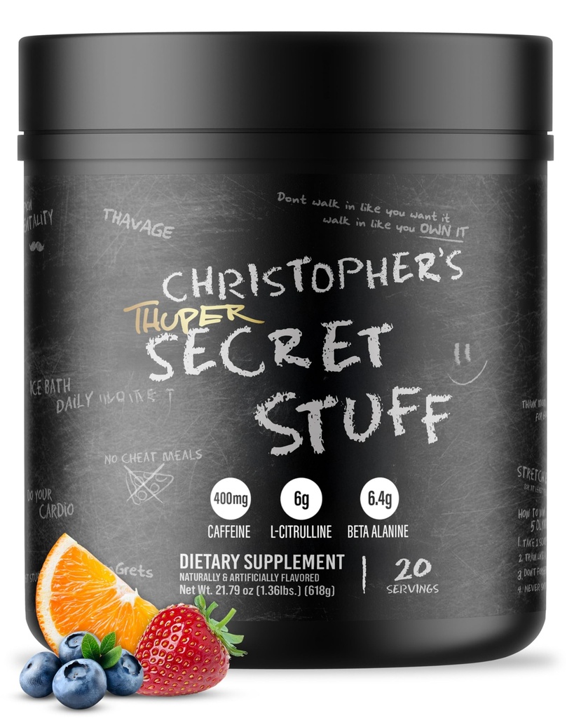 RAW Thuper Thavage Pre Workout Powder - High-Stim Pre-Workout met Creatine, Beta Alanine, L-Citrulline & Cafeine - Chris Bumstead Gym & Fitness Supplement voor mannen en vrouwen - Secret Stuff