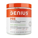 Genius Pre Workout Powder, Zure Apple - All-Natural Nootropic Pre-Workout & Cafeine-Free Nitric Oxide Booster Supplement met Beta Alanine & Alpha GPC - Geen kunstmatige smaken, zoetstoffen of kleurstoffen