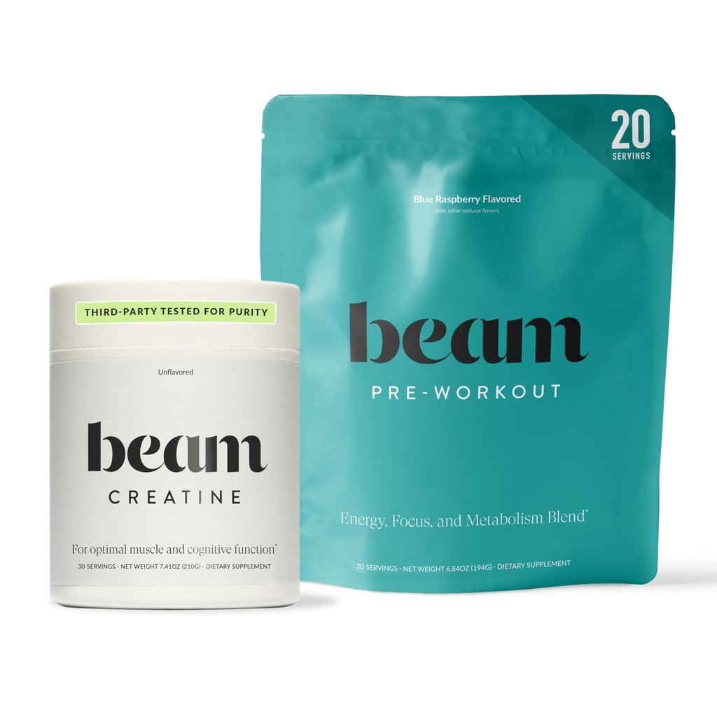 Straal Creatine Monohydraat + Pre Workout Bundle Sterkheid, Uithoudingsvermogen en spierherstel Stack 