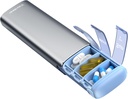 Vayadeer Metal Travel Pill Organizer, 7 dagen Weekly Pill Box, Grote Capaciteit Daily Cute Pill Case voor supplementen, pillen, vitamines en medicijnen (Kleine, Gunmetal)