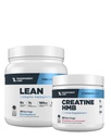 Transparante labs Lean Pre-Workout (30 porties, blauwe framboos) & Creatine HMB (30 porties, aardbeien limonade)