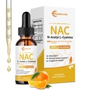 Liquid NAC Drops 1000 MG, NAC Supplement N-Acetyl Cysteine met R-Alpha Lipoïnezuur, NAC voor kinderen en volwassenen, Immune & Antioxidant Support, Lever & Lung Health, Orange Flavor, 0 Suiker, 2FL OZ
