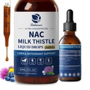 Lukaree Liposomale NAC Supplement N-Acetyl-L-Cysteine 600 mg met melkdistel - NAC Aminozuurdruppels met/selenium voor lever- en nierondersteuning*, Long, Antioxidanten & Immuunondersteuning*- Veganistisch, Non-GMO-2oz