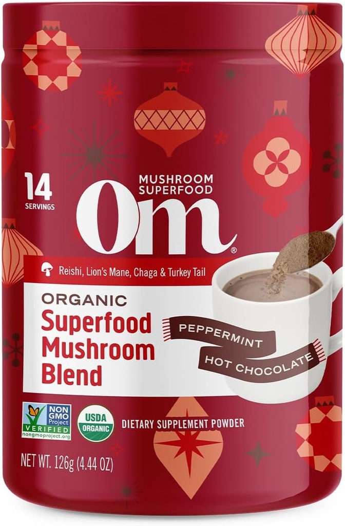 Om Paddestoelen Superfood Pepermunt Hot Chocolate Blend 