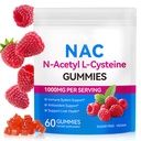 NAC Gummies for Kids & Adults, Sugar-Free NAC Supplement, N-Acetyl Cysteine Lung & Liver Health, Antioxidants & Immune System, 60 Tel.