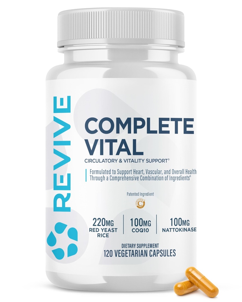 Revive MD Supplementen & Support, Complete Vital (120 Vegetarische Capsules) - NAC & CoQ10 Supplement ondersteunt gezondheid, & antioxidant activiteit (30 porties)