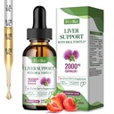 Lever Reiniging Detox & Reparatie Lever Ondersteuning Melk distel druppels met Glutathion, NAC, ALA, Vitamine C, Zink & Selenium voor leverreiniging en verdediging, Immune & Skin Support - Aardbei smaak, 2 Fl Oz