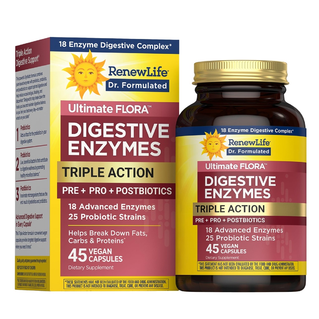 Renew Life Ultimate Flora Discompensative Enzymes with Probiotics and Prebiotics 