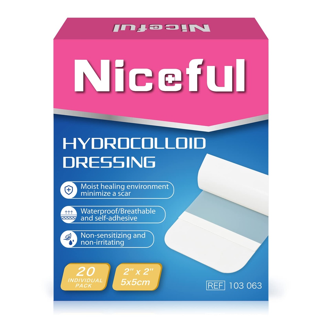 20 Count Hydrocolloïde Bandages 2" x 2," Wond Dressing Kleine Hydrocolloïde Gel Bandages voor Wonden, Wond Healing Bed Sore Bandage