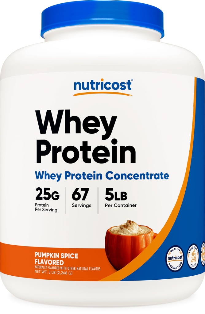 Nutricost Wei eiwitconcentraatpoeder (Pumpkin Spice) 5 LB - 25g eiwit, GGO-vrij, glutenvrij, 67 porties