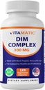 Vitamatic DIM Supplement Complex for Women & Men - 300mg - 120 Veg Capsules - Made with Black Pepper, Broccoli Powder & Kale Powder - Non-GMO & Gluten Free - Ondersteuning Hormonal Balance