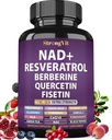 NAD Resveratrol Supplement for Women & Men. Support Cellular Health, Energy + Healthy Aging. Advanced Formula, Plus Third-Party Lab Tested in USA (120 Capsules)