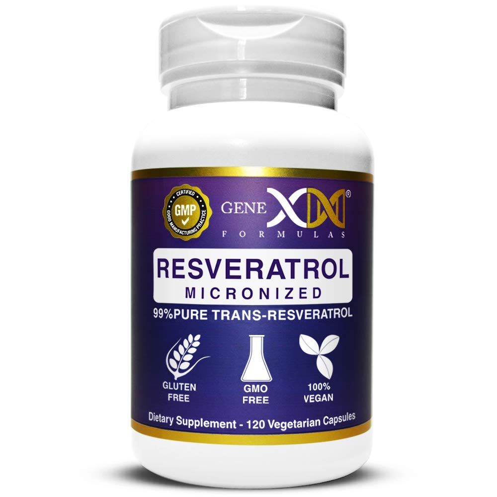Genex Formulas Trans Resveratrol 1000mg Serving 99% Pure Micronized Pharmaceutical Grade Trans-Resveratrol + Bioperine Extract mad in a GMP & NSF Certified Facility (4X 250mg Cpasules 120ct)