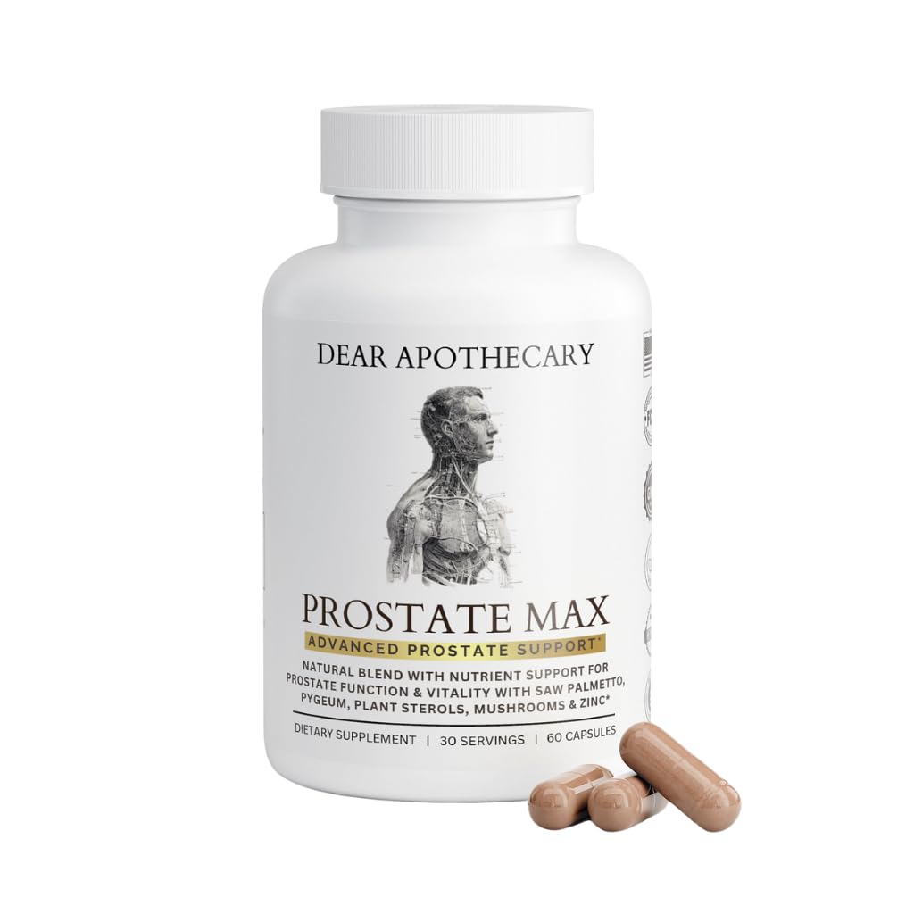 Prostate Supplement for Men - Saw Palmetto 200mg Pygeum Plant Sterols - Supports Prostate Health Urinary Flow Bladder Function - Mushroom Blend Zinc Selenium - Vegan Non-GMO - 60 Capsules