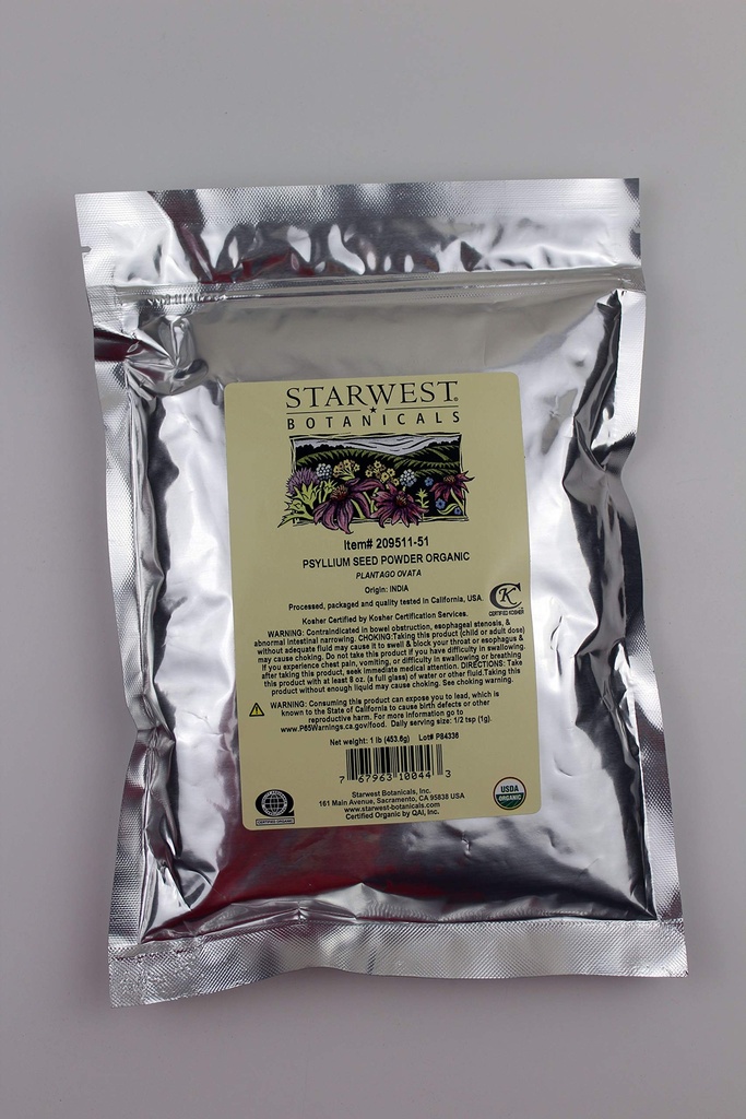 Starwest Botanicals Biologische Psyllium Zaadpoeder, 1 Pond